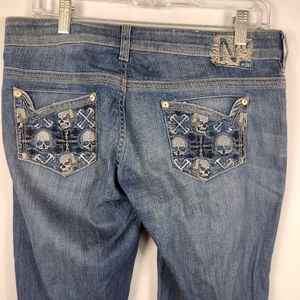 NFY Denim Blue Skull Jeans Pants No261 Size 29